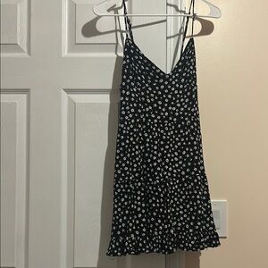 Black Floral Spaghetti Strap Dress
